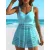 Női XXL-es áttört mintás türkiz tankini - ÚJ