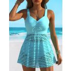 Női áttört mintás türkiz tankini - ÚJ