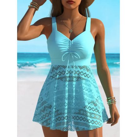Női áttört mintás türkiz tankini - ÚJ