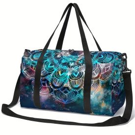 Mandalás sporttáska, sportzsák, kék-rózsaszín - ÚJ