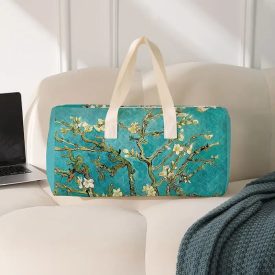   Türkiz sporttáska, sportzsák - Van Gogh: Mandulavirágos (fehér füllel) - ÚJ