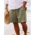 Férfi M-es khaki lenes nyári short, rövidnadrág - ÚJ