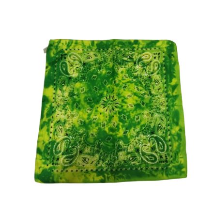 Zöld batikolt mintás kendő, sál, bandana - ÚJ