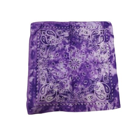 Lila batikolt mintás kendő, sál, bandana - ÚJ