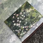 Nagyméretű zöld festményes összehajtható füles bevásárlótáska, szatyor - Monet - ÚJ 