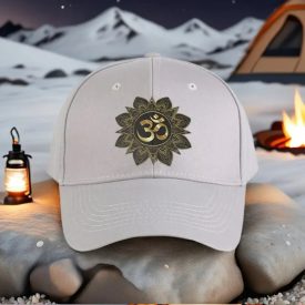   Felnőtt méretű ellenzős sapka, baseball sapka OM szimbólummal, szürke - ÚJ