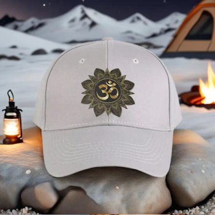 Felnőtt méretű ellenzős sapka, baseball sapka OM szimbólummal, szürke - ÚJ