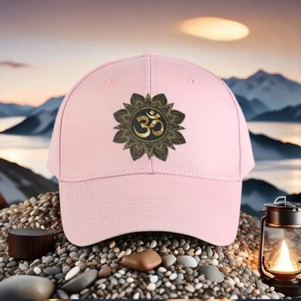 Felnőtt méretű ellenzős sapka, baseball sapka OM szimbólummal, rózsaszín - ÚJ