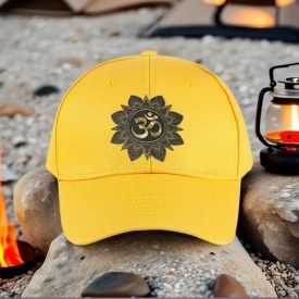   Felnőtt méretű ellenzős sapka, baseball sapka OM szimbólummal, sárga - ÚJ