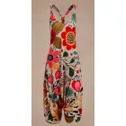 Női S-es fehér virágos nyári overall, playsuit - ÚJ