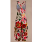 Női S-es fehér virágos nyári overall, playsuit - ÚJ