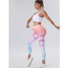 Női L-es fehér-rózsaszín-kék mandalamintás leggings - ÚJ