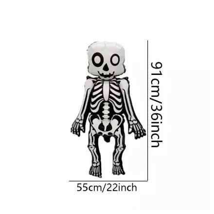 Felfújható csontváz, fólialufi 91x55 cm - Halloween - ÚJ