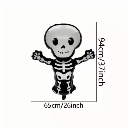 Felfújható bébi csontváz, fólialufi 94x65 cm - Halloween - ÚJ