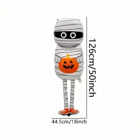   Felfújható múmia tökkel, fólialufi 126x44.5 cm - Halloween - ÚJ