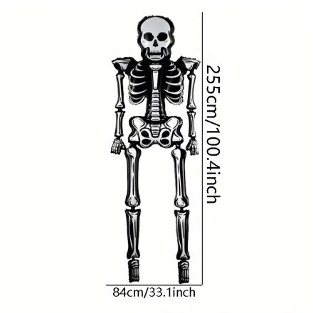 Felfújható óriás csontváz, fólialufi 225x84 cm - Halloween - ÚJ