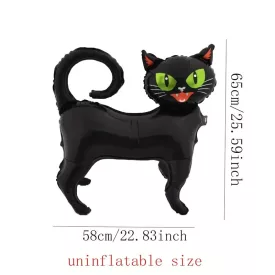   Felfújható fekete cica, macska, fólialufi 65x58 cm - Halloween - ÚJ