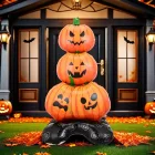 Felfújható tök, fólialufi 120x47 cm - Halloween - ÚJ
