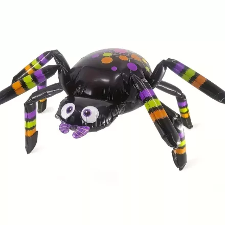 Felfújható fekete pók, fólialufi 62x99,5 cm - Halloween - ÚJ