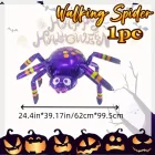 Felfújható fekete pók, fólialufi 62x99,5 cm - Halloween - ÚJ