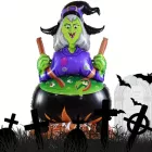 Felfújható boszorkány, fólialufi 113x67 cm - Halloween - ÚJ