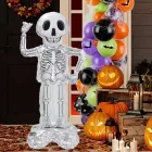 Felfújható fehér csontváz, fólialufi 82x154 cm - Halloween - ÚJ