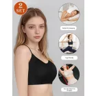 Női fehér és fekete sportmelltartó, bordás anyagú melltartó, 2 db egyben - ÚJ