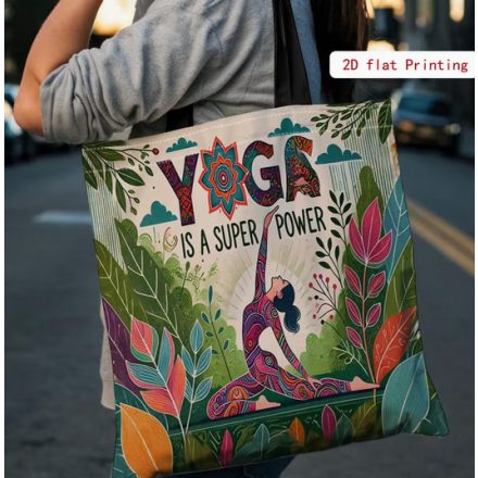 Erős füles jógás bevásárlótáska, szatyor, Yoga - ÚJ 