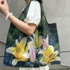 Nagyméretű összehajtható füles bevásárlótáska, szatyor - Liliomok - ÚJ 