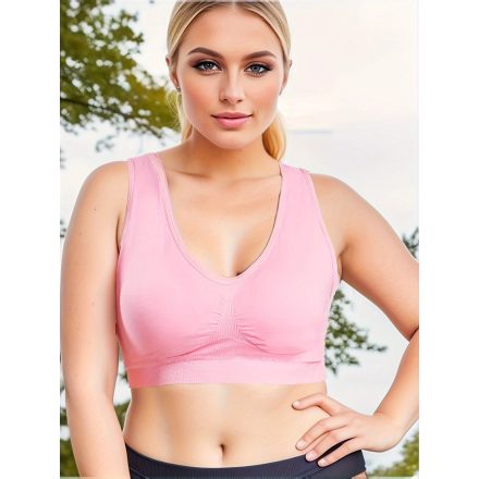 Női 4XL-es rózsaszín sportmelltartó - ÚJ