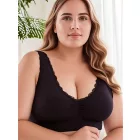 Női 2XL-es fekete csipkés sportmelltartó - ÚJ