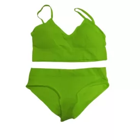   Női XL-es neon-sárga alsónemű szett - melltartó és bugyi - ÚJ