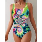 Női XL-es mandalamintás színes fürdőruha, úszódressz - ÚJ