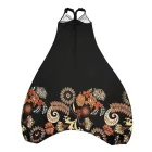Női L-es fekete virágos hárem nyári overall, playsuit - ÚJ