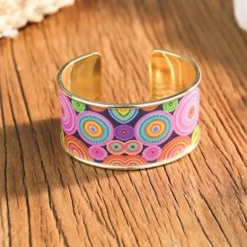   Bohém színes körmintás Desigual hatású karkötő, karperec - ÚJ