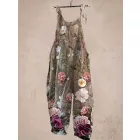 Női szürke kantáros nadrág, bohém nyári overall, playsuit - ÚJ