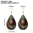 Buddha mintájú csepp alakú könnyű akasztós fülbevaló - ÚJ