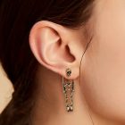 Arany színű csontvázas bedugós bizsu fülbevaló - ÚJ