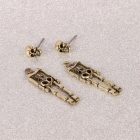 Arany színű csontvázas bedugós bizsu fülbevaló - ÚJ