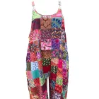 Női 3XL-es nagyméretű bohém mintás színes nyári overall, playsuit - ÚJ