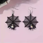 Fekete pókhálós, pókos bedugós bizsu fülbevaló - Halloween - ÚJ