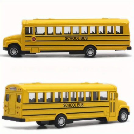 20 cm-es fém School Bus, iskolabusz - ÚJ