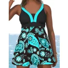 Női 2XL-es fekete-türkiz tankini - ÚJ