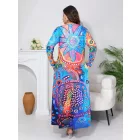 Női nagyméretű, plus size színes bokáig érő ruha, maxiruha - ÚJ