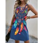 Női L-es kék álomfogós miniruha - ÚJ