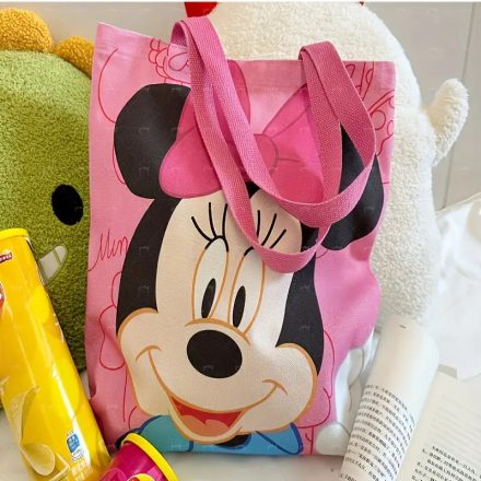 Rózsaszín Minnie egér mintás vászon táska, textil táska, bevásárlótáska - ÚJ 