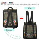 Női etnikai mintás hímzett virágos hátizsák, vintage stílus - ÚJ