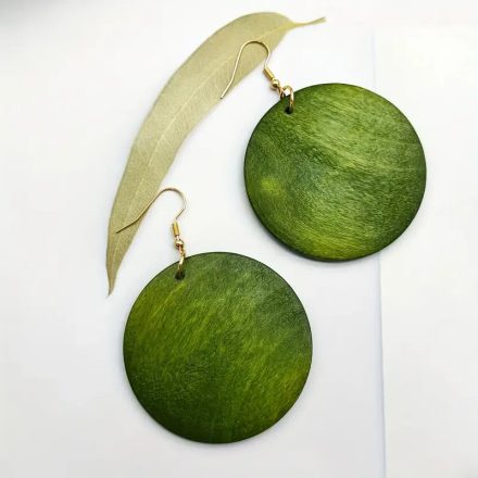 Zöld fa kör alakú fülbevaló - ÚJ