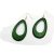 Zöld fa ovális fülbevaló, kb 6 cm - ÚJ
