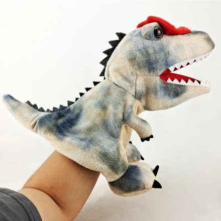 Dilophosaurus dínó, dinoszaurusz plüss kézbáb - ÚJ